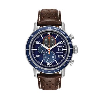 Citizen Eco-Drive Men's Brycen Leather Chronograph Watch - CA0648-09L
