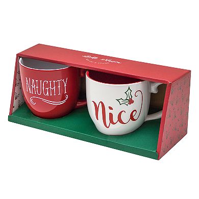 Belle Maison Holiday Naughty / Nice Mug Set