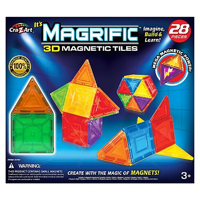 Cra-Z-Art Magrific 3D Magnetic Tiles 28-Piece Set 