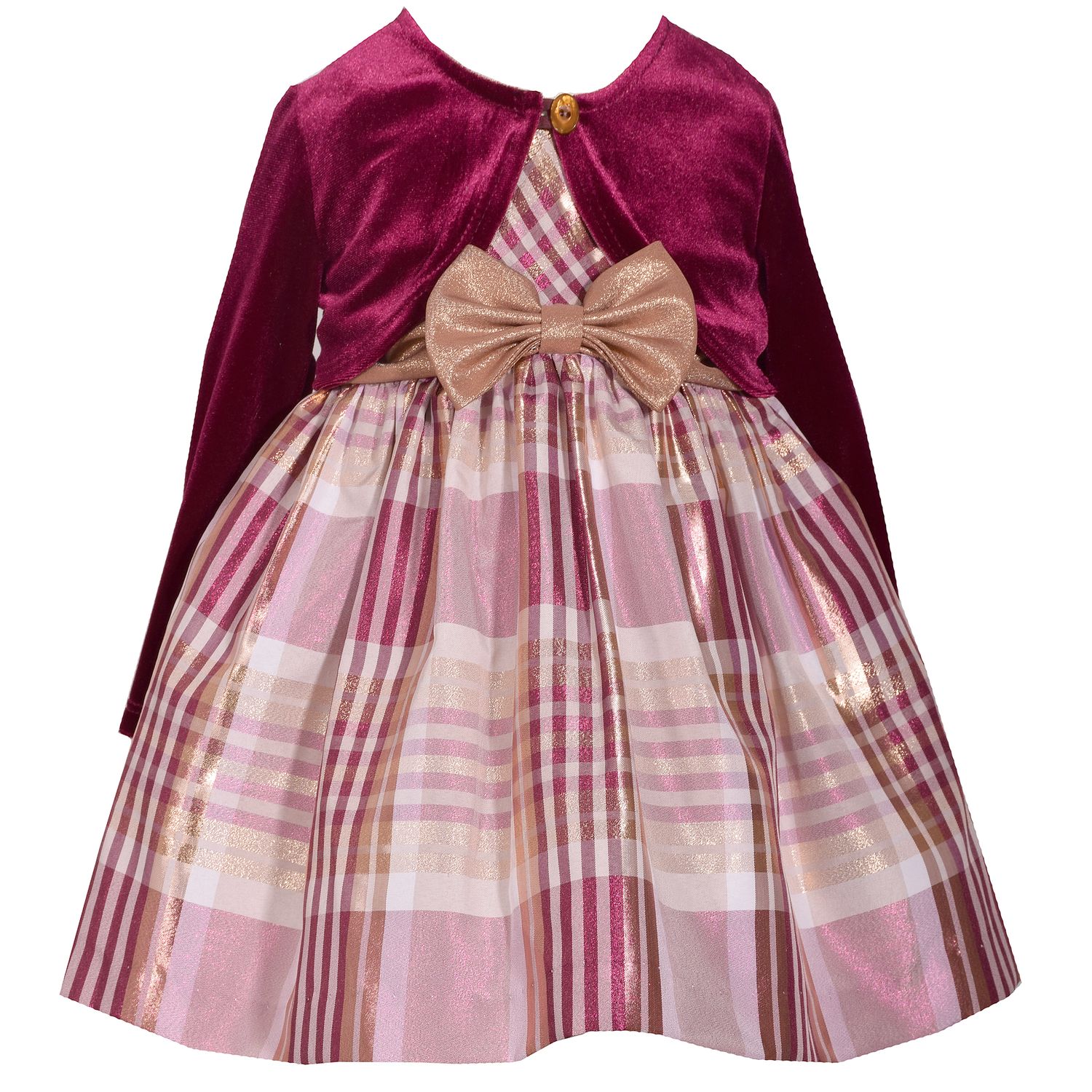 bonnie jean plaid taffeta dress