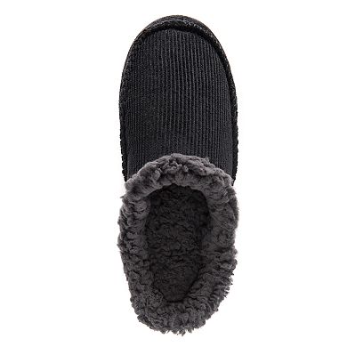 MUK LUKS Faux Fur Lined Corduroy Men's Clog Slippers