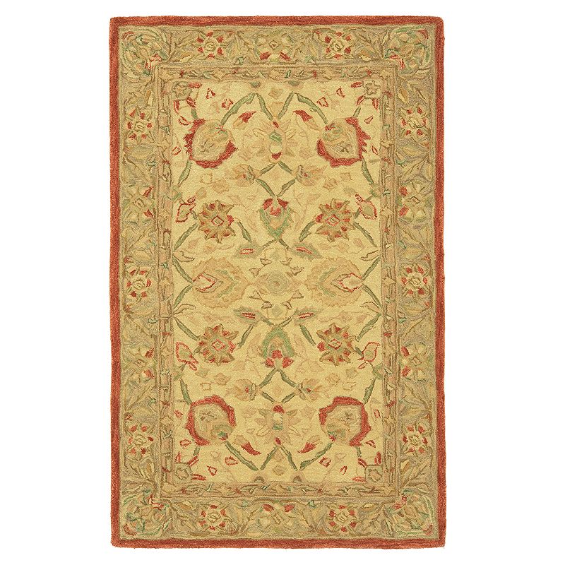 Safavieh Anatolia Lucie Framed Floral Wool Rug, Beig/Green, 8X10 Ft