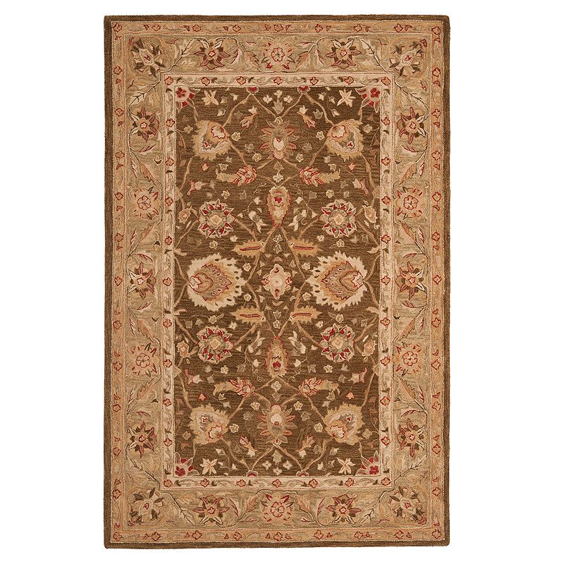 Safavieh Anatolia Lucie Framed Floral Wool Rug, Brown, 2X8 Ft