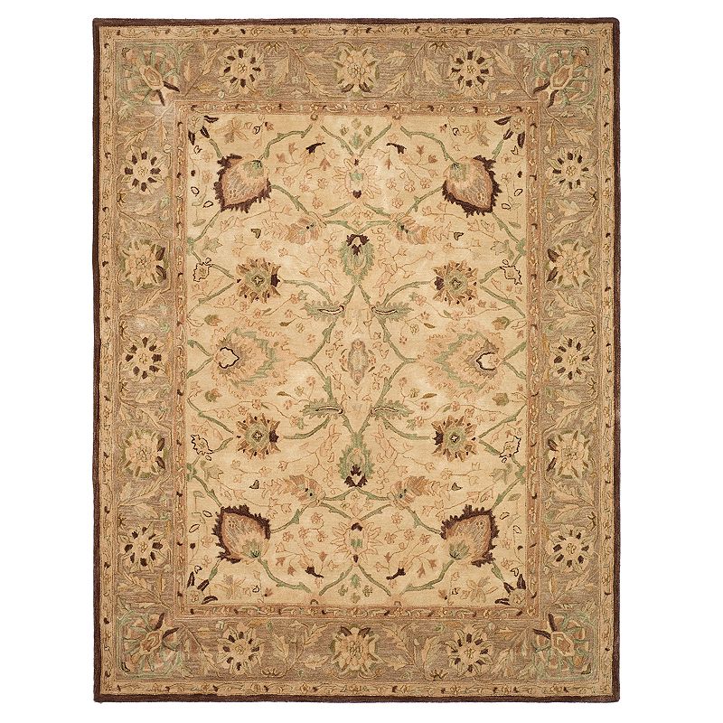 Safavieh Anatolia Lucie Framed Floral Wool Rug, Beige, 6Ft Rnd