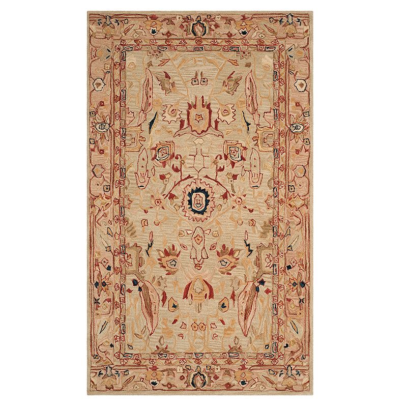 Safavieh Anatolia Tracey Framed Floral Wool Rug, Beige, 2X12 Ft