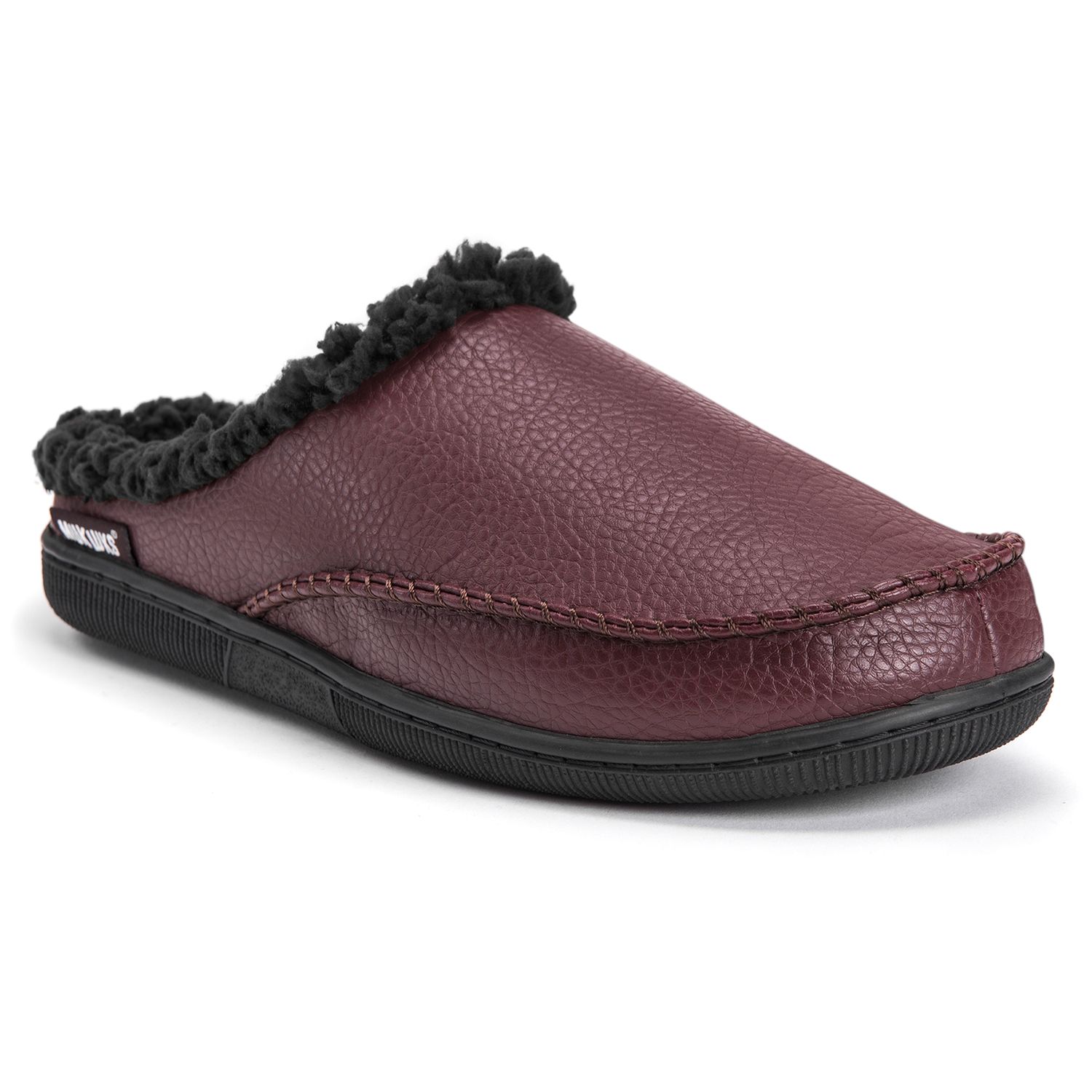 men's faux leather slippers