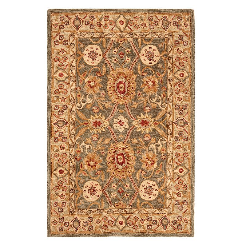 Safavieh Anatolia Marion Framed Floral Wool Rug, Brown, 8Ft Rnd