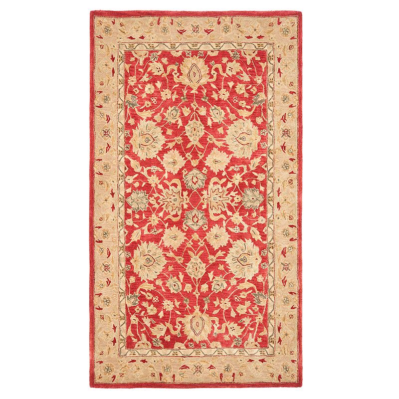 Safavieh Anatolia Florence Framed Floral Wool Rug, Red, 6FT Sq