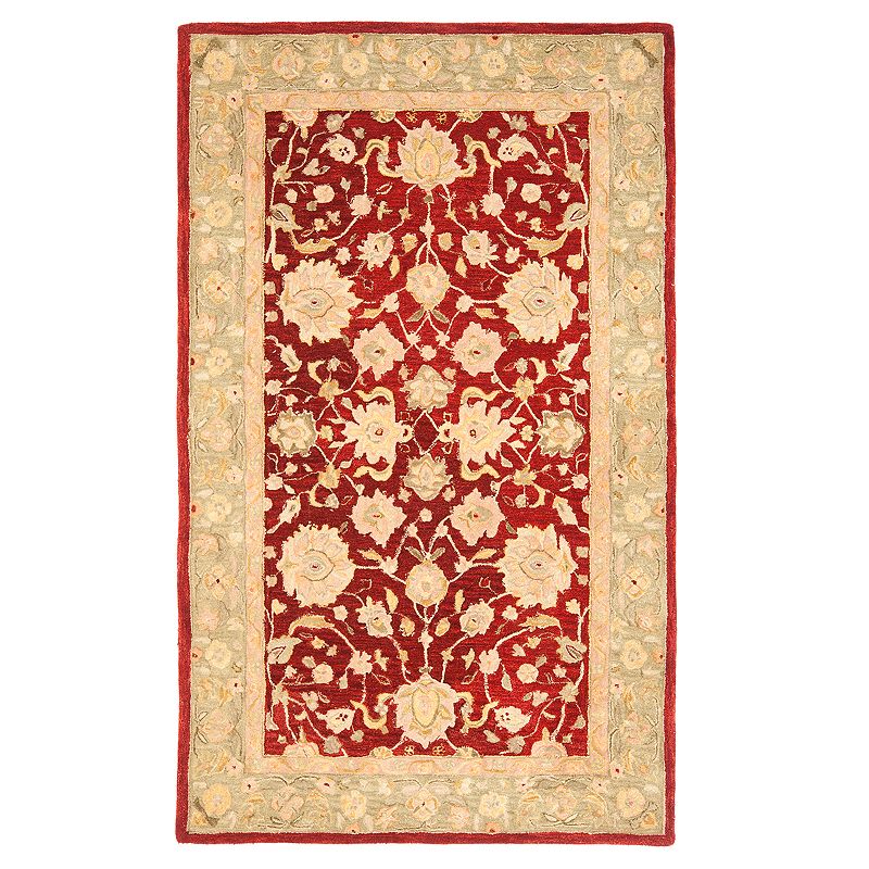 Safavieh Anatolia Florence Framed Floral Wool Rug, Red, 2X14 Ft