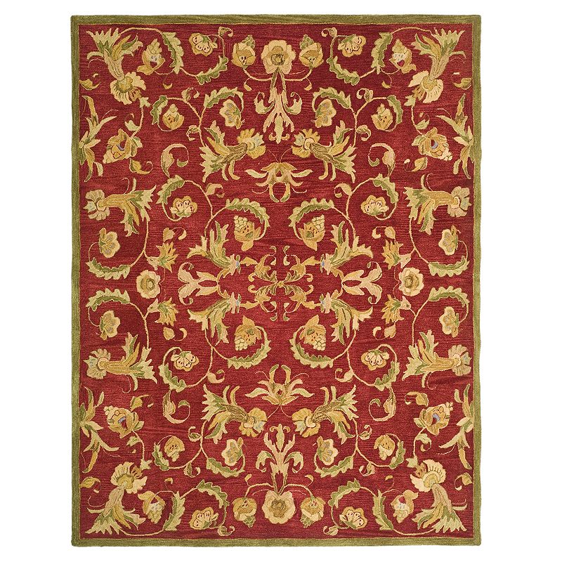 Safavieh Anatolia Dale Framed Floral Wool Rug, Red, 2X10 Ft