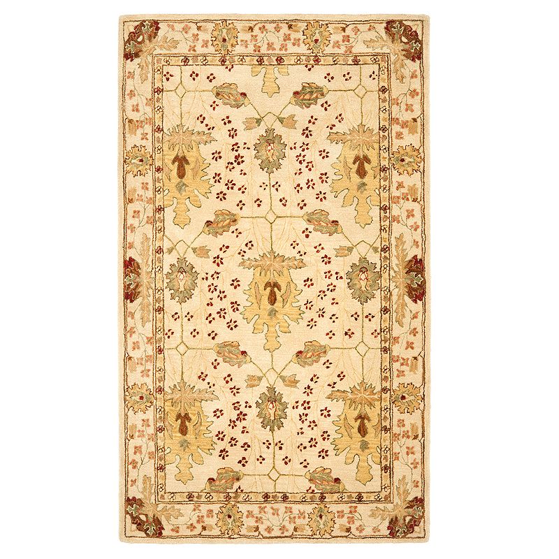 Safavieh Anatolia Kaitlyn Framed Floral Wool Rug, Beige, 4X6 Ft