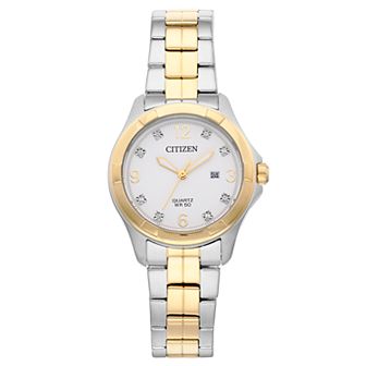 Citizen Women's Crystal Two Tone Stainless Steel Watch - EU6084-57A