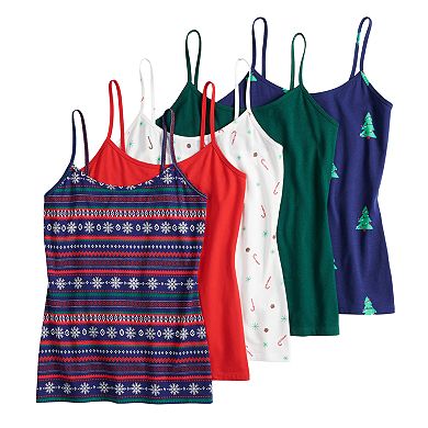 Juniors' SO® 5-pack Holiday Frenzy Cami Tank