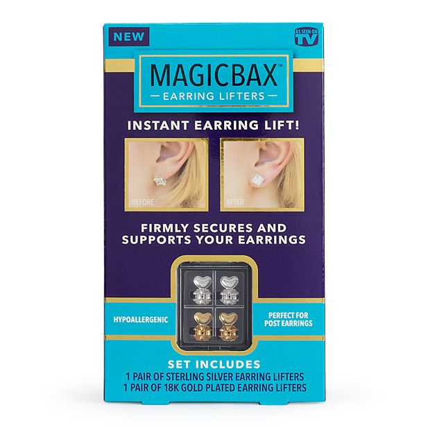 Magic Bax Earring Lifters - 2 Pairs of Adjustable Hypoallergenic Earring  Lifts - As Seen on TV