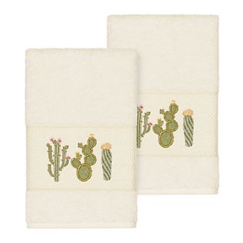 Linum Home Textiles Turkish Cotton Mila Embellished Hand Towel Set