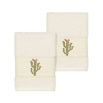 Linum Home Textiles Turkish Cotton Mila Embellished Washcloth Set