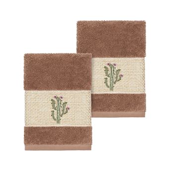 Linum Home Textiles Turkish Cotton Mila Embellished Washcloth Set