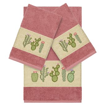 Linum Home Textiles Turkish Cotton Mila 3 pc Embellished Towel Set