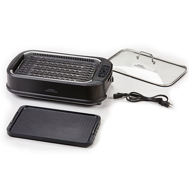 New House Kitchen Electric Smokeless Indoor Grill, Large Non-Stick Cooking  Surface, Temperature Control for Smoke-Free BBQing, Dishwasher Safe  Removable Water Tray, Portable Kitchen Griddle, Black 