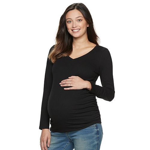 Maternity a:glow Essential Ruched V-Neck Tee