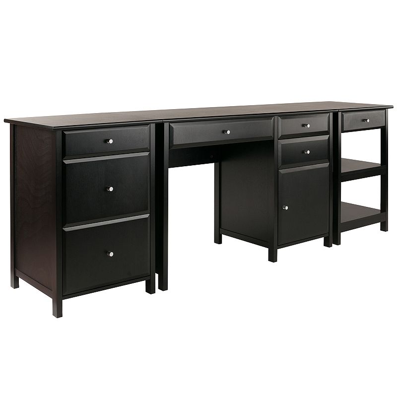 Winsome Delta Home Office Desk 3-piece Set, Black