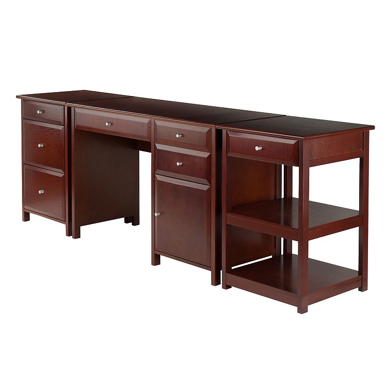 46363827 Winsome Delta Home Office Desk 3-piece Set, Brown sku 46363827