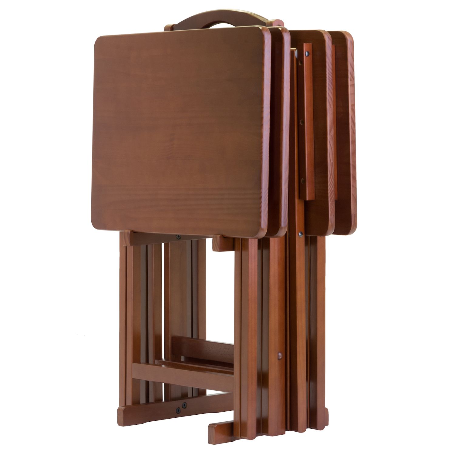 テーブル・チェア・ハンモック ONE UNIT TRAY OAK Winsome Alex Snack Tray Table 5-piece Set
