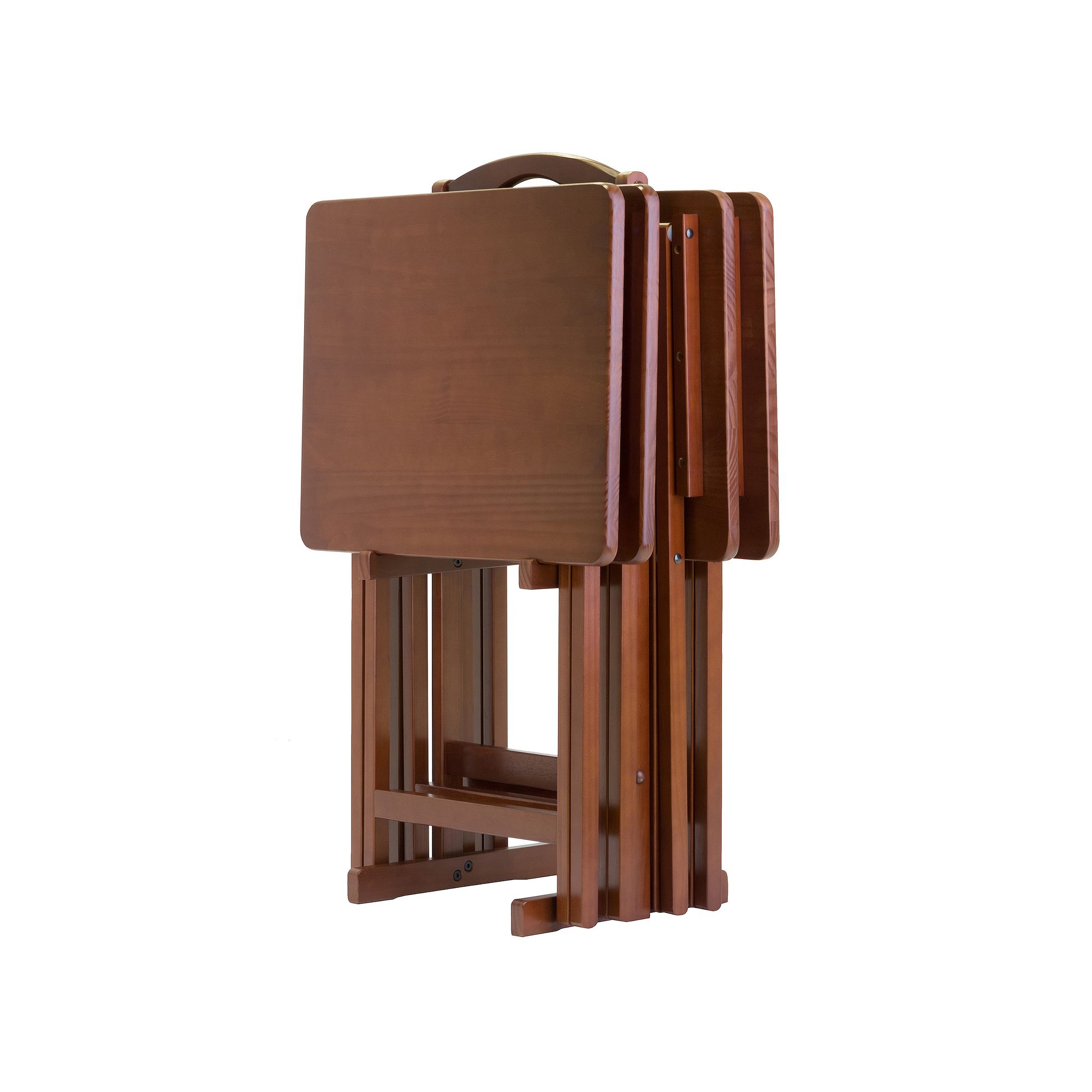 Winsome Alex Snack Tray Table 5-piece Set, Brown