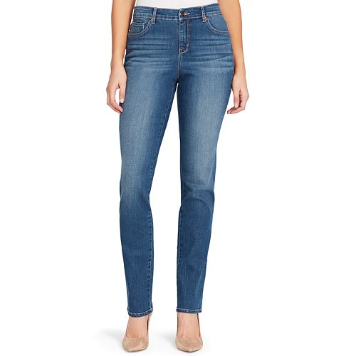 Petite Gloria Vanderbilt Rail Straight-Leg Mid-Rise Jeans