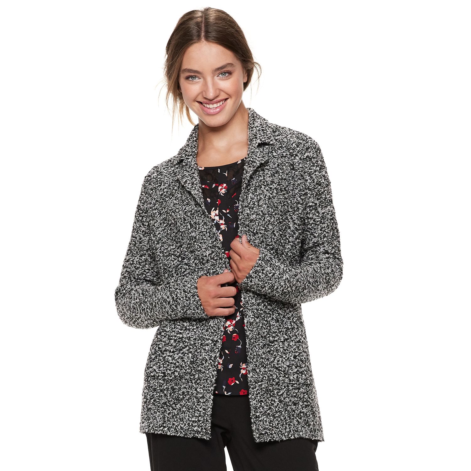 notch collar cardigan