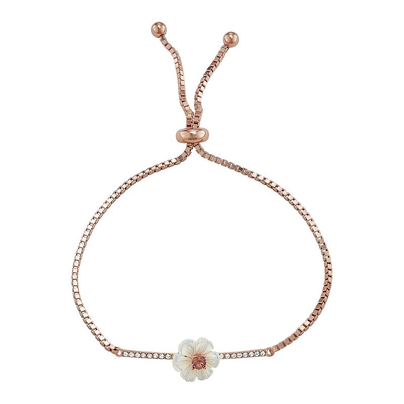 Sterling N Ice Crystal Flower Adjustable Bracelet, Womens, Size: 9.50, W