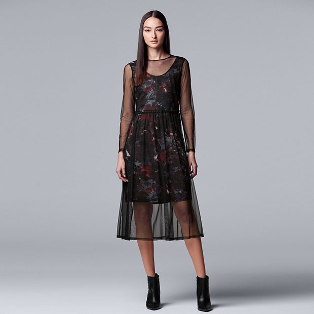 Vera Wang Collection Multicolor Lurex Jacquard Floral Lace Overlay