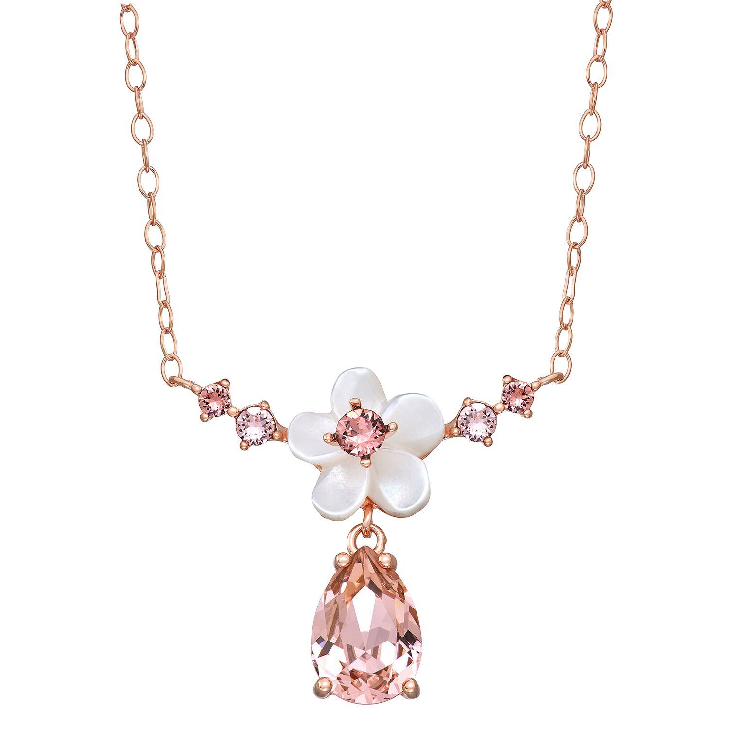 mother of pearl flower necklace