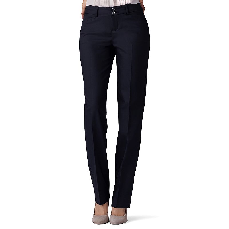 UPC 191056989910 product image for Women's Lee Secretly Shapes Straight-Leg Pants, Size: 14 Regular, Black | upcitemdb.com