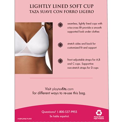 Womens Just My Size Playtex Cross Your Heart Lightly Lined Wirefree Bra