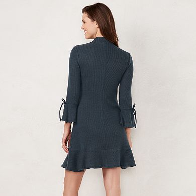 Women's LC Lauren Conrad Mockneck Flounce-Hem Sweater Dress