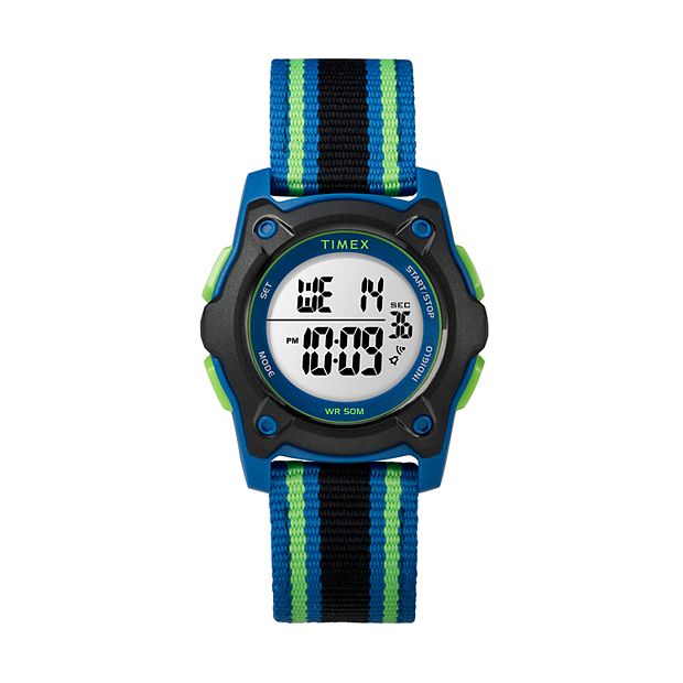 Kid's digital 35mm double store layer fabric strap watch