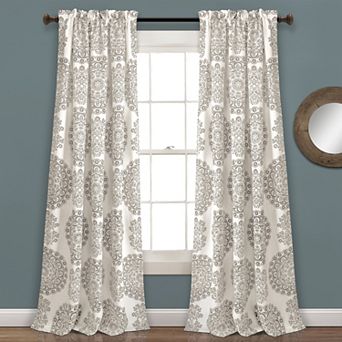 Lush Decor Evelyn Medallion Room Darkening Window Curtains Set - 52" x 84"