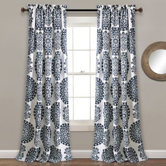 Lush Decor Evelyn Medallion Room Darkening Window Curtains Set - 52" x 84"