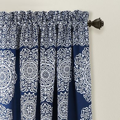 Lush Decor Stripe Medallion Room Darkening Window Curtains Set - 52" x 84"