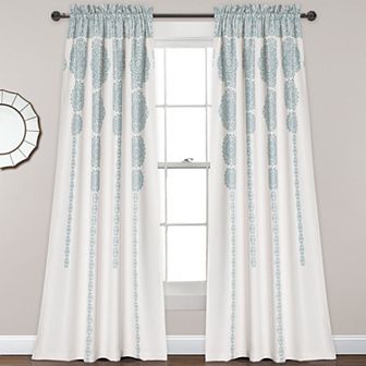 Lush Decor Stripe Medallion Room Darkening Window Curtains Set - 52" x 84"