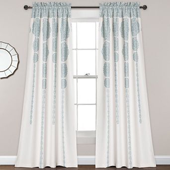 Lush Decor Stripe Medallion Room Darkening Window Curtains Set - 52" x 84"