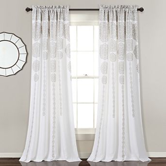 Lush Decor Stripe Medallion Room Darkening Window Curtains Set - 52" x 84"