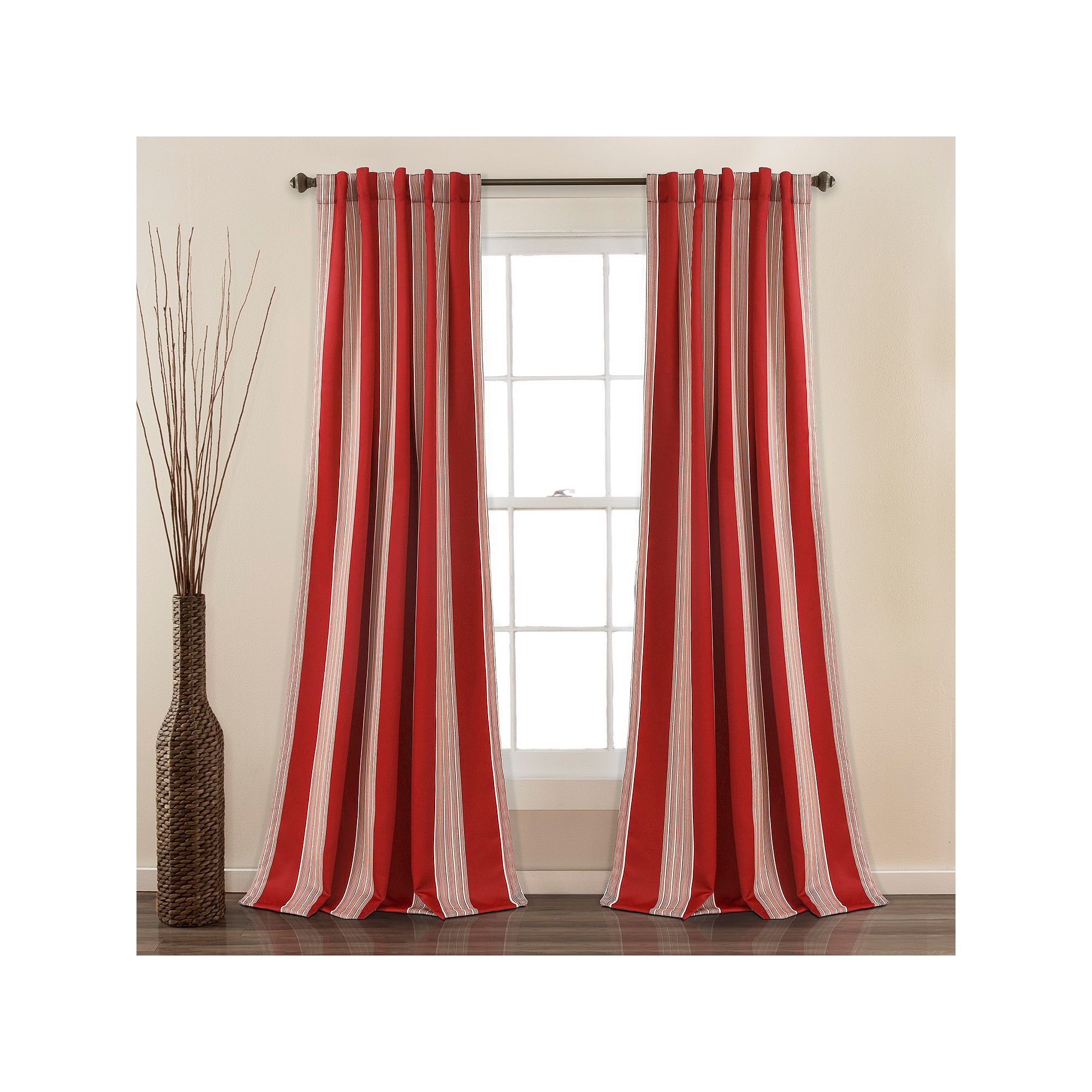 Lush Decor 2-pack Julia Stripe Room Darkening Window Curtains - 52 x 84