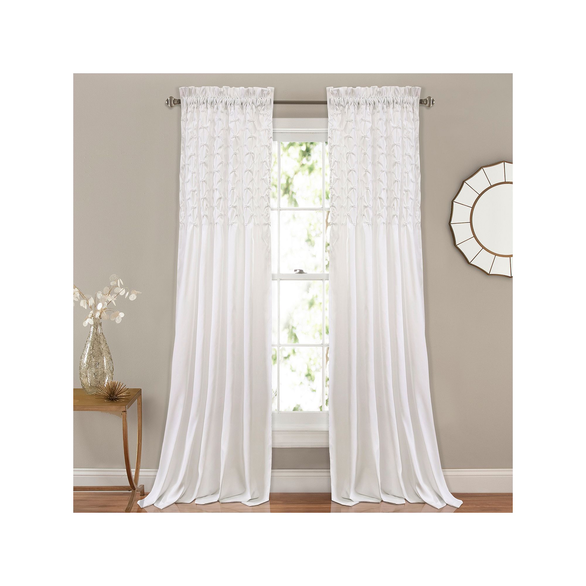 Lush Decor Bayview Window Curtains Set, White