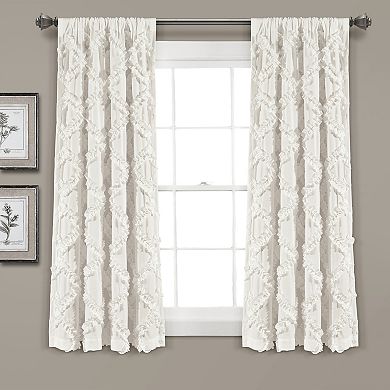 Lush Decor Ruffle Diamond Window Curtains Set