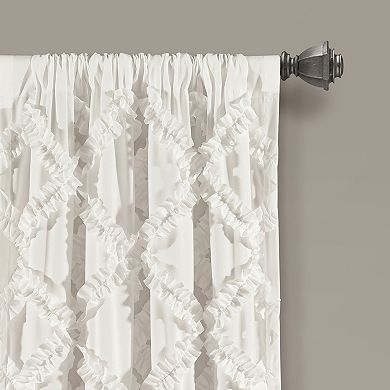 Lush Decor Ruffle Diamond Window Curtains Set