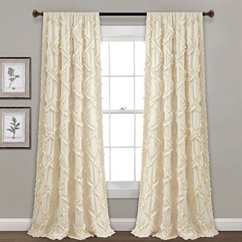 Lush Decor Ruffle Diamond Window Curtains Set