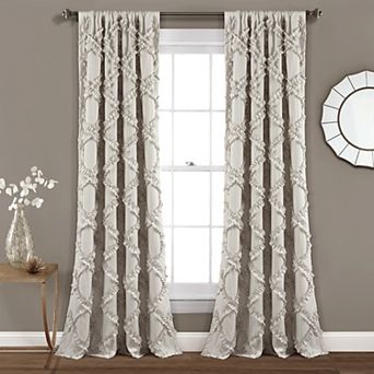Lush Decor Ruffle Diamond Window Curtains Set