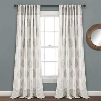 Lush Decor Teardrop Leaf Room Darkening Window Curtains Set